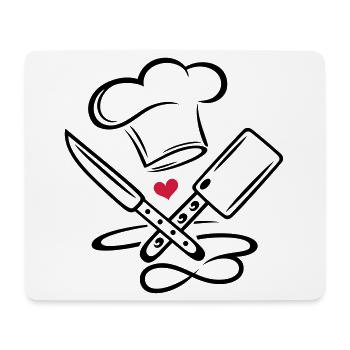 Chapeau de chef de cuisine chef cuisinier couteau infinity icon - Tapis de souris (format paysage) - blanc - Devant