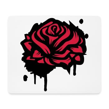 Abstrakte Rote Rose Minimalistische Floral Grafik - Mousepad (Querformat) - Weiß - Vorne