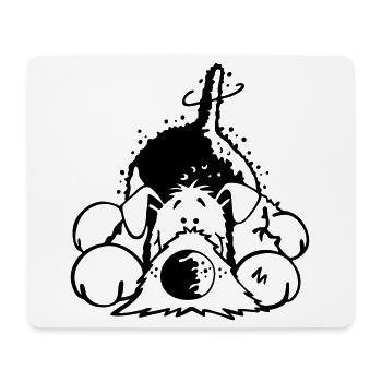 Mignon Airedale Terrier - Tapis de souris (format paysage) - blanc - Devant