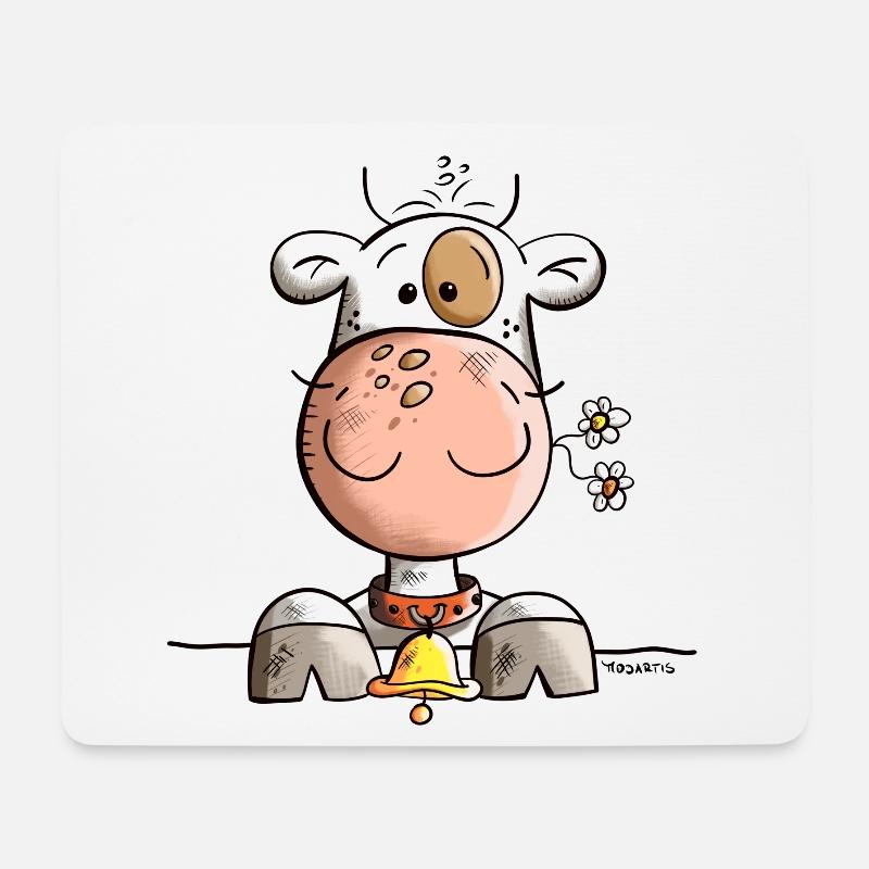 Mignon Vache - Tapis de souris (format paysage) - blanc