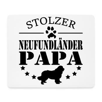 Neufundländer - Stolzer Hunde Papa Herrchen - Mousepad (Querformat) - Weiß - Vorne