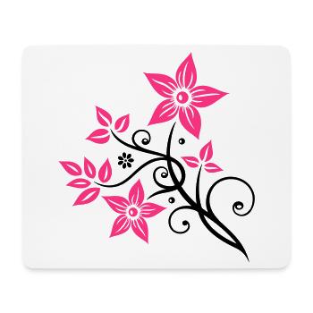Belle fleurs en filigrane. Élément floral. - Tapis de souris (format paysage) - blanc - Devant