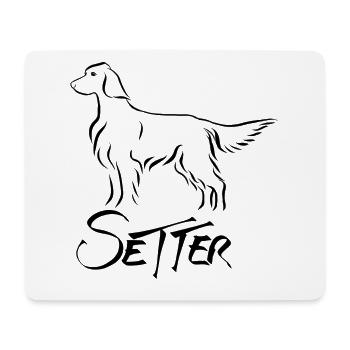 Setter stehend - Mousepad (Querformat) - Weiß - Vorne