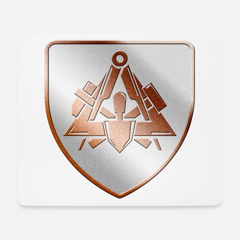 Maurer Wappen Schild in 3D - Mousepad (Querformat) - Weiß