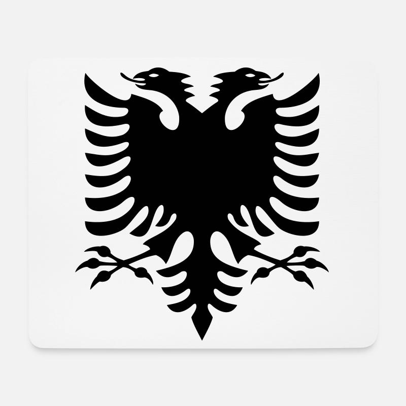 Drapeau de l’Albanie - Tapis de souris (format paysage) - blanc