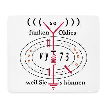 Amateurfunker, Oldies funken weil Sie`s können - Mousepad (Querformat) - Weiß - Vorne