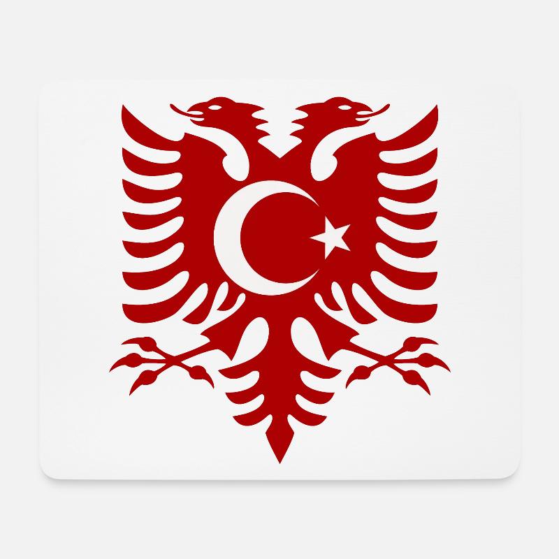 Albanien Türkei Flagge - Mousepad (Querformat) - Weiß