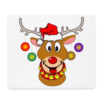 Joyeux Noël Rudolf Rennes bals de Noël - Tapis de souris (format paysage) - blanc - Devant