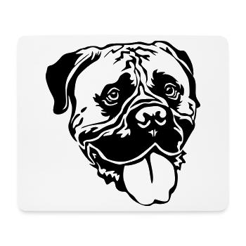 Tête de Bullmastiff - Tapis de souris (format paysage) - blanc - Devant