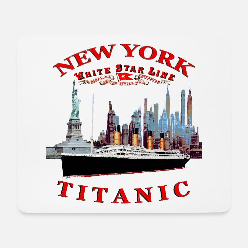 TITANIC NEW YORK 1624 Louis RUNEMBERG © Adagp - Mousepad (Querformat) - Weiß