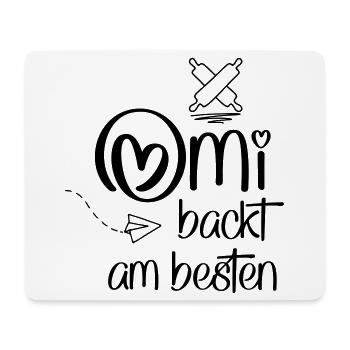 Omi backt am besten - Mousepad (Querformat) - Weiß - Vorne