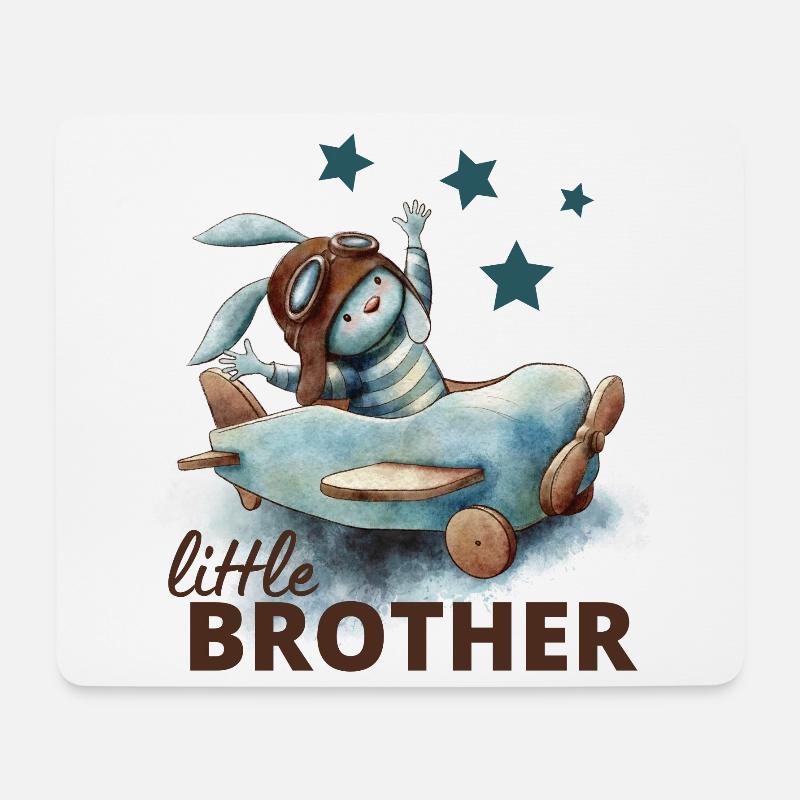 Kleiner Bruder - Mousepad (Querformat) - Weiß
