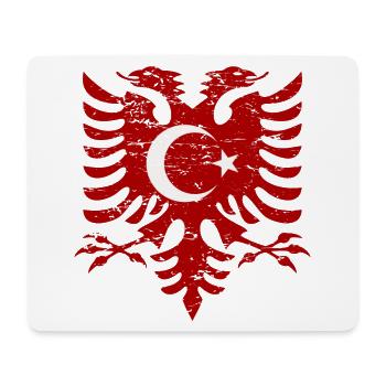 Albanie Turquie drapeau utilisé look - Tapis de souris (format paysage) - blanc - Devant