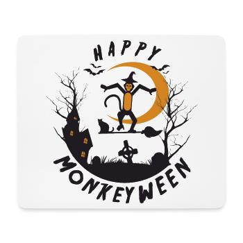 Happy Monkeyween - Mouse Pad (horizontal) - white - Front