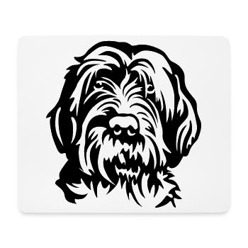 Tête de Griffon Korthal - Tapis de souris (format paysage) - blanc - Devant