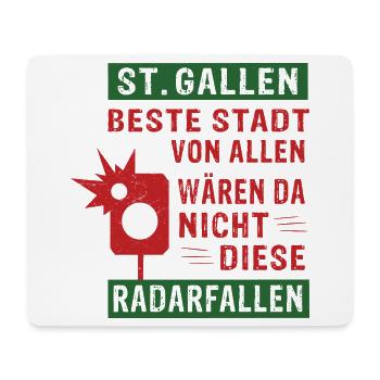 St.Gallen beste Stadt von allen Radarfallen - Mousepad (Querformat) - Weiß - Vorne