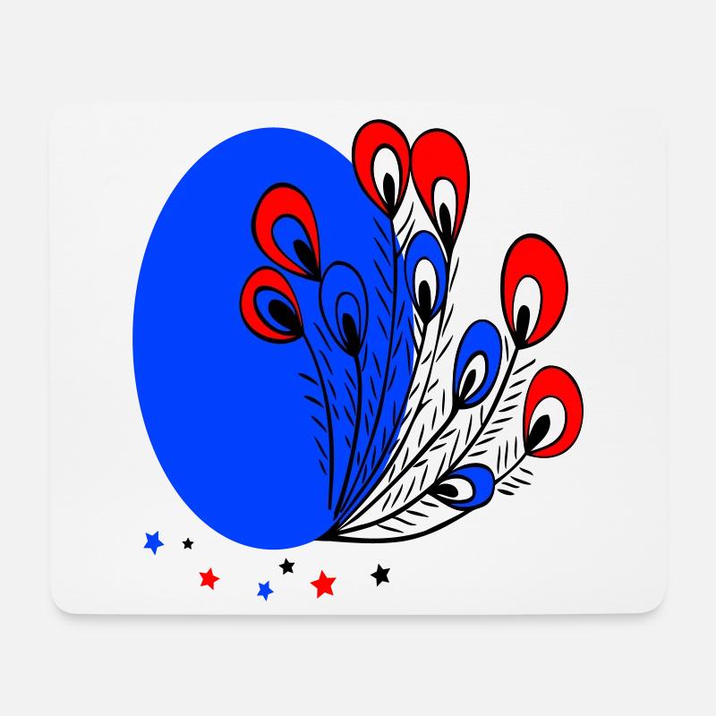 Osterei mit Pfauenfedern - Mousepad (Querformat) - Weiß
