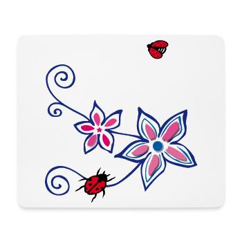 Flower with ladybug - Mouse Pad (horizontal) - white - Front