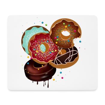 wild zusammengewürfelter bunter Haufen Donuts - Mousepad (Querformat) - Weiß - Vorne
