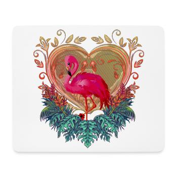 Wonderful flamenco with heart and flowers. - Mouse Pad (horizontal) - white - Front