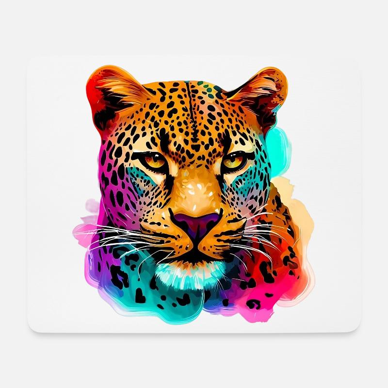 Leopard - Mousepad (Querformat) - Weiß