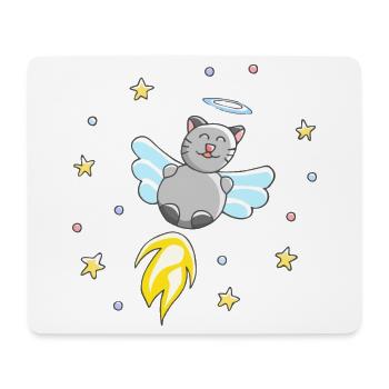 Angel - Cat Cute Motif - Mouse Pad (horizontal) - white - Front