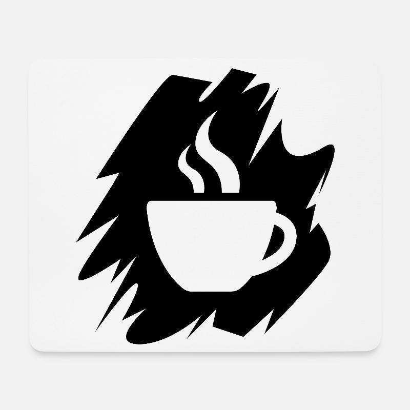 Kaffee Pinselstrich Logo Cafe Restaurant Tasse - Mousepad (Querformat) - Weiß