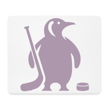 Minimalistische Pinguin Eishockey Silhouette - Mousepad (Querformat) - Weiß - Vorne