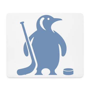 Minimalistische Pinguin Eishockey Silhouette - Mousepad (Querformat) - Weiß - Vorne