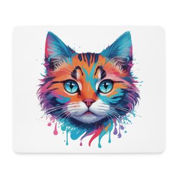 Niedliche Katze - Mousepad (Querformat) - Weiß - Vorne