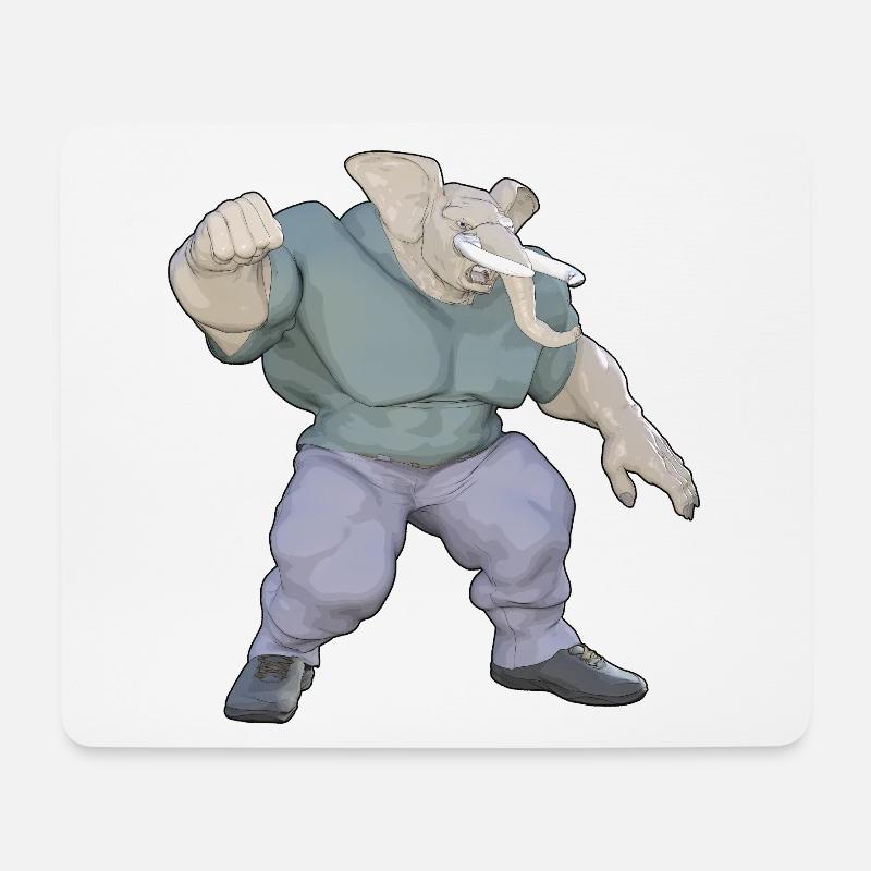 Der menschliche Elefant - Mousepad (Querformat) - Weiß