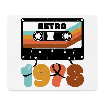 1978 Retro-Musikkassette - Mousepad (Querformat) - Weiß - Vorne