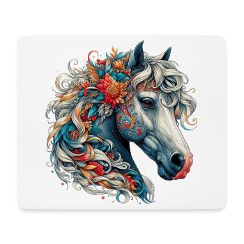 Cheval - Tapis de souris (format paysage) - blanc - Devant