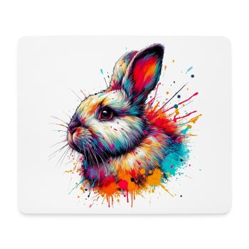 Lapin - Tapis de souris (format paysage) - blanc - Devant