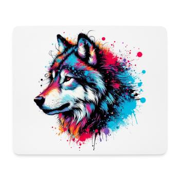 Wolf - Mousepad (Querformat) - Weiß - Vorne