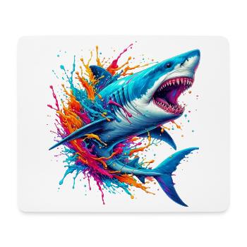 Requin - Tapis de souris (format paysage) - blanc - Devant