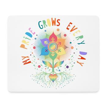 Flower with Root Symbol of Pride & Belonging - Mouse Pad (horizontal) - white - Front