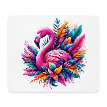 Flamant - Tapis de souris (format paysage) - blanc - Devant