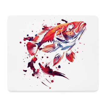 Poisson - Tapis de souris (format paysage) - blanc - Devant
