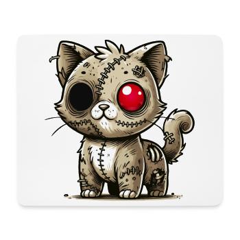 chat kawaii zombie effrayant pour s’amuser à Halloween - Tapis de souris (format paysage) - blanc - Devant