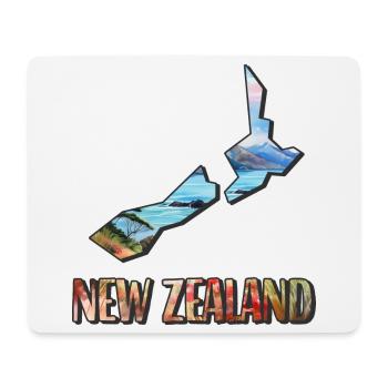 Carte à l’aquarelle de la Nouvelle-Zélande - Tapis de souris (format paysage) - blanc - Devant