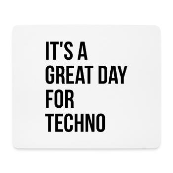 Techno - Mousepad (Querformat) - Weiß - Vorne
