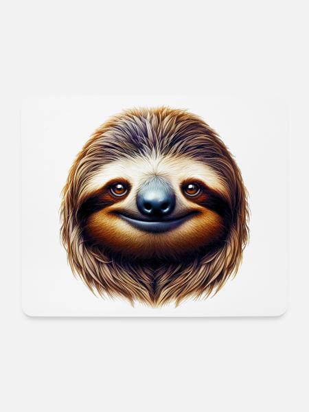 Faultier - Mousepad (Querformat) - Weiß