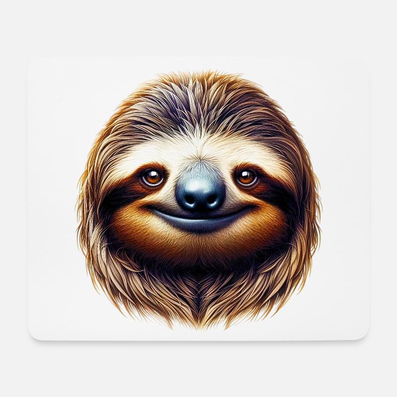Faultier - Mousepad (Querformat) - Weiß