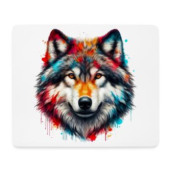 Wolf - Mousepad (Querformat) - Weiß - Vorne