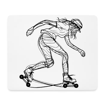 Rollschuhläuferin Zeichnung - Mousepad (Querformat) - Weiß - Vorne