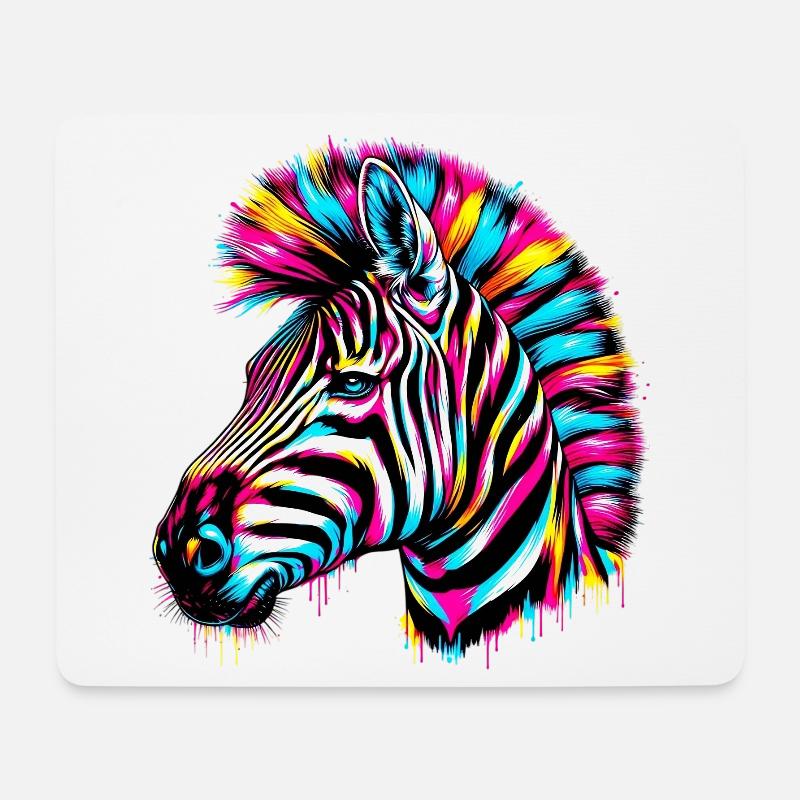 Zebra - Mousepad (Querformat) - Weiß