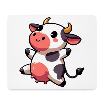 Kuh - Mousepad (Querformat) - Weiß - Vorne