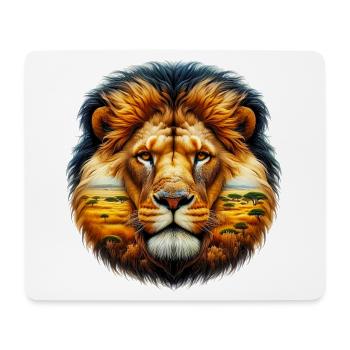 Löwe - Mousepad (Querformat) - Weiß - Vorne