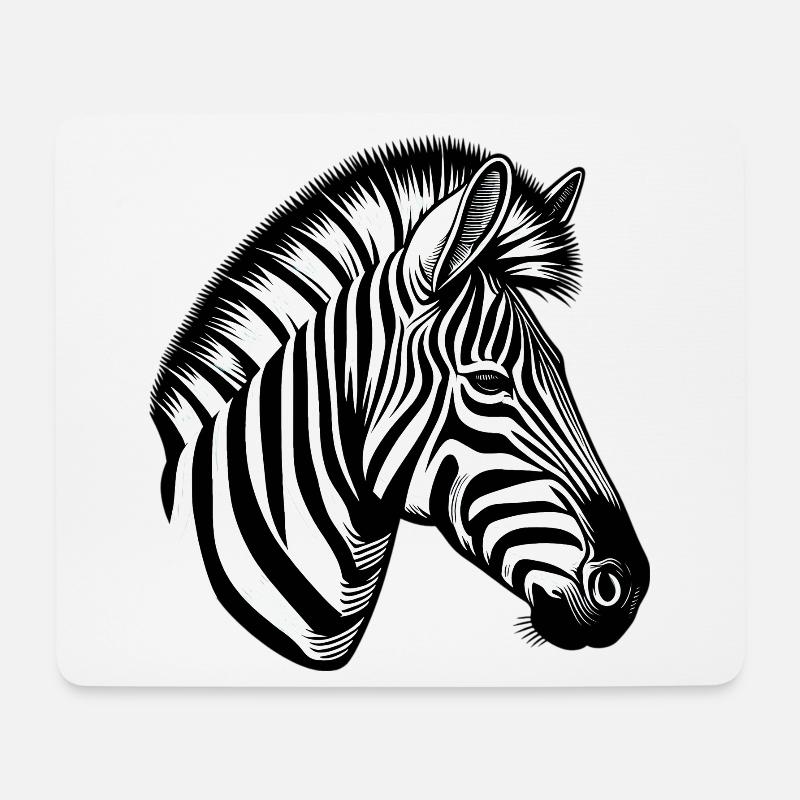 Zebra - Mousepad (Querformat) - Weiß